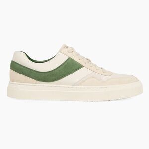 Vince Warren Leather Casual Low-Top Sneakers Green, White, Cream Men Size 11
